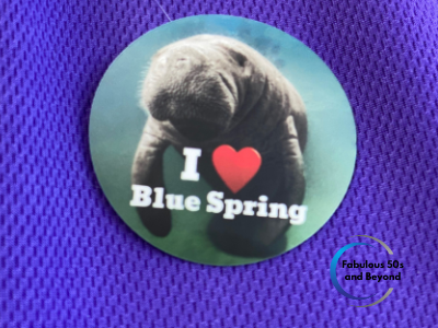 Blue Springs State Park Manatee sticker reads "I heart Blue Spring"