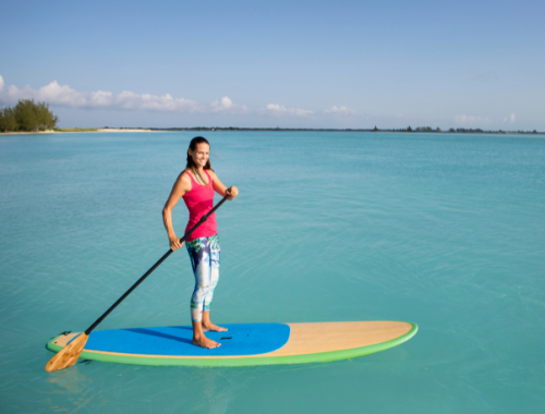 Woman paddling on a Stand Up  Paddle Board